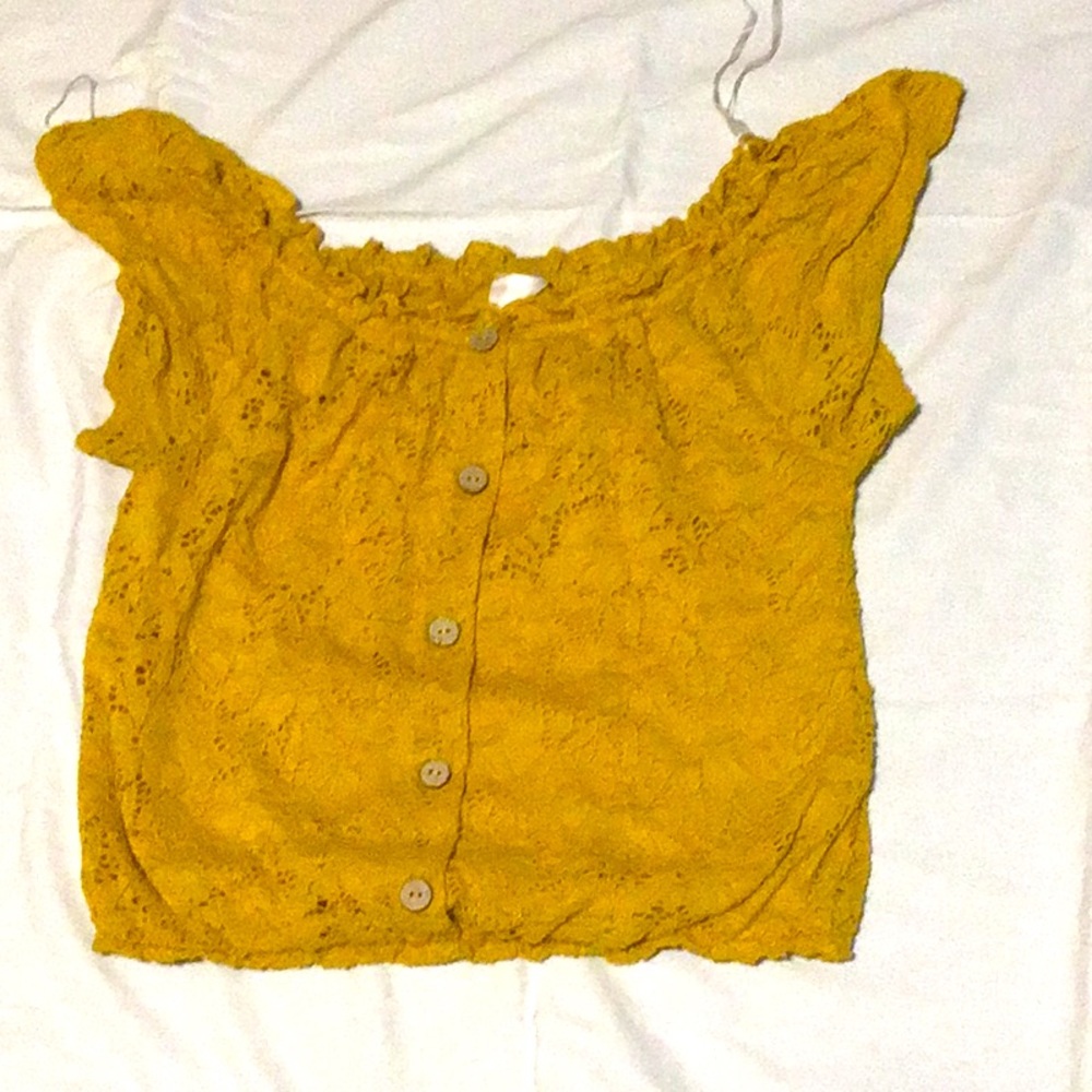 Small Yellow designed crop top